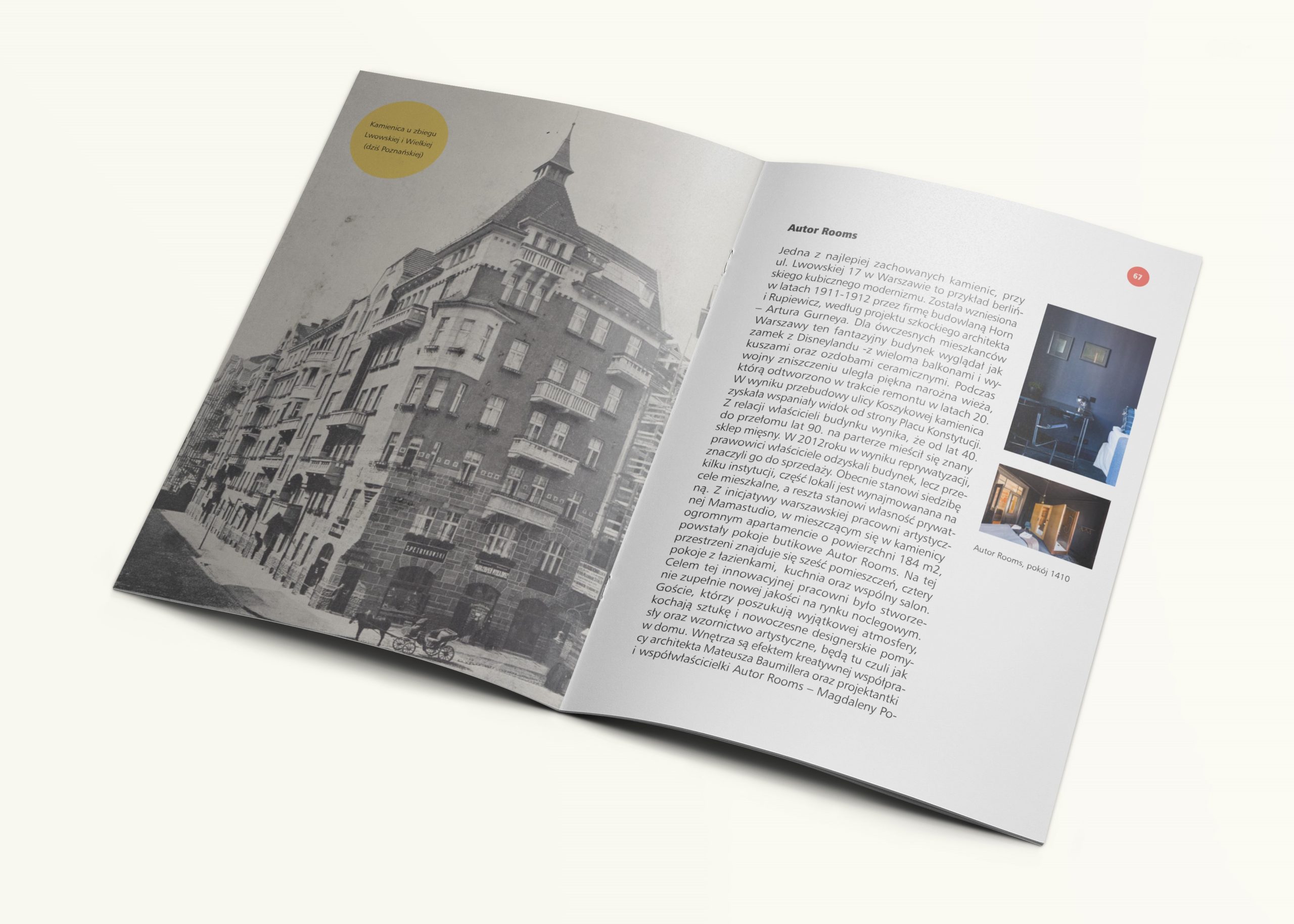 Hotele historyczne, butikowe i apartamenty w obiektach historycznych w Warszawie, projekt graficzny: Jarek Zuzga