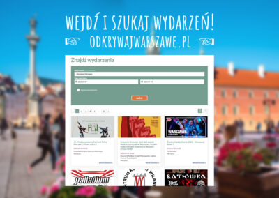 Wyszukiwarka i kalendarz wydarzeń już dostępne na stronie www.odkrywajwarszawe.pl